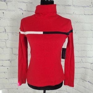 Tommy Hilfiger Women's Size XS Red Turtle Neck Top T-shirt Pullover